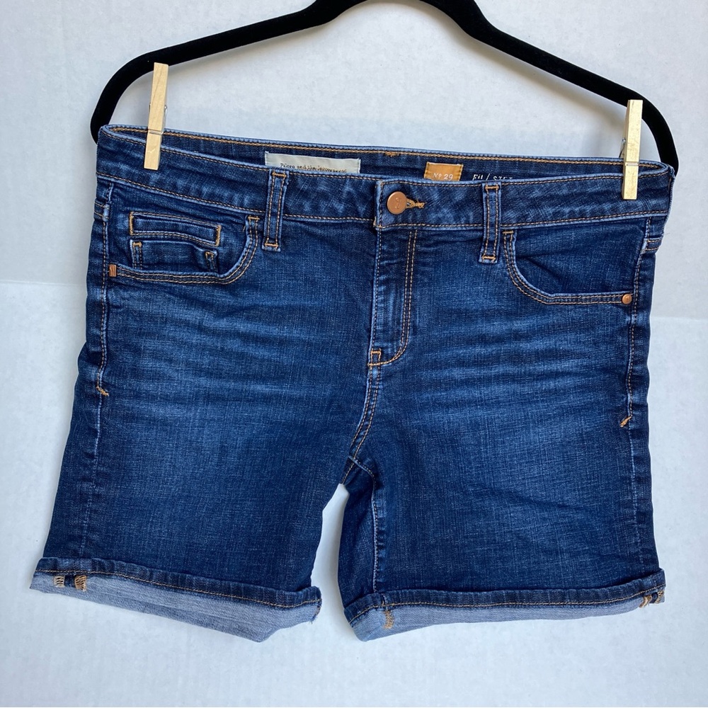 Pilcro Denim Rolled Cuff Shorts Size 29 Mid Rise Anthropology